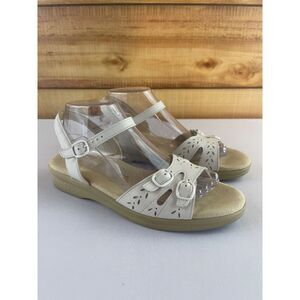 SAS Duo Sandals Size 10 S Tripad Comfort White Leather Ankle Strap Open Toe‎ USA